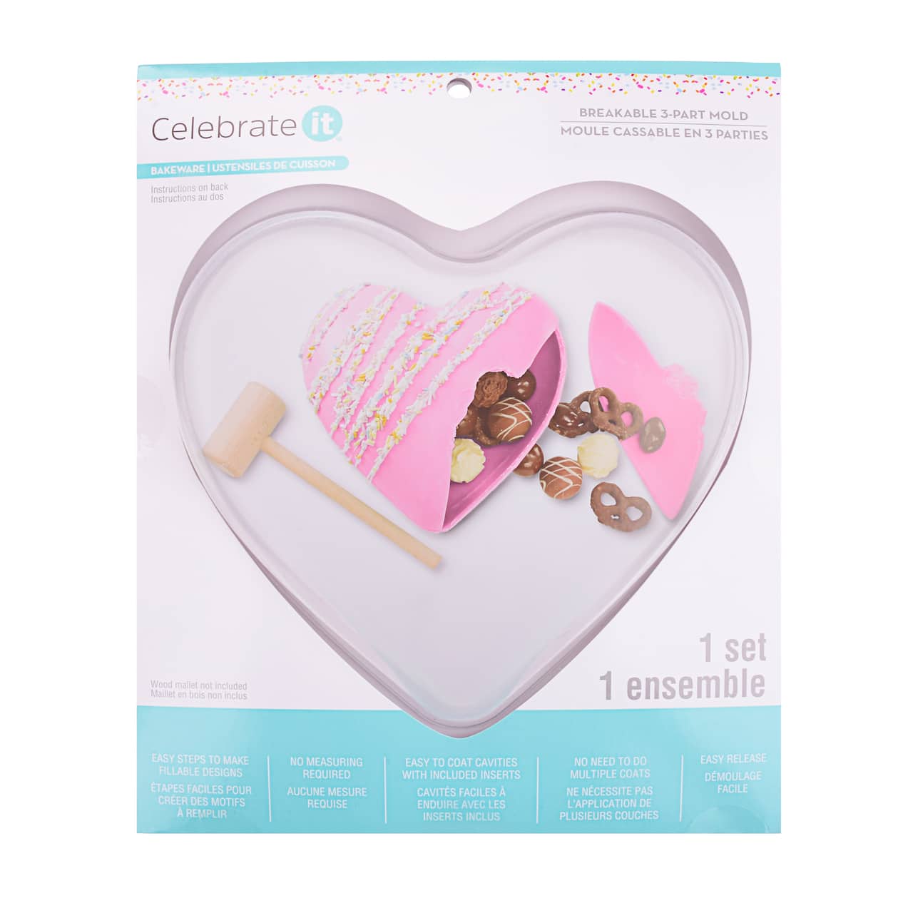 12 Pack: Heart Breakable 3-Part Mold by Celebrate It™